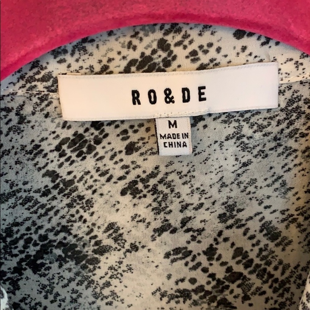 Ro & De Snake Print Button Down Blouse - image 8